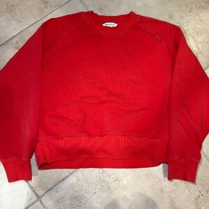Athleta Terry Crop Crew Women’s Sweatshirt M Cardinal